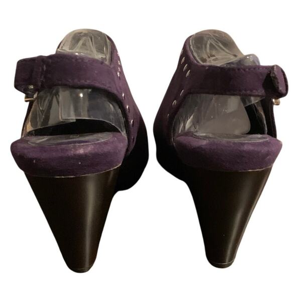 Aerosoles Heels Women's Size 6 Haven Boysenberry Peep Toe Studded Slingback - Picture 5 of 7